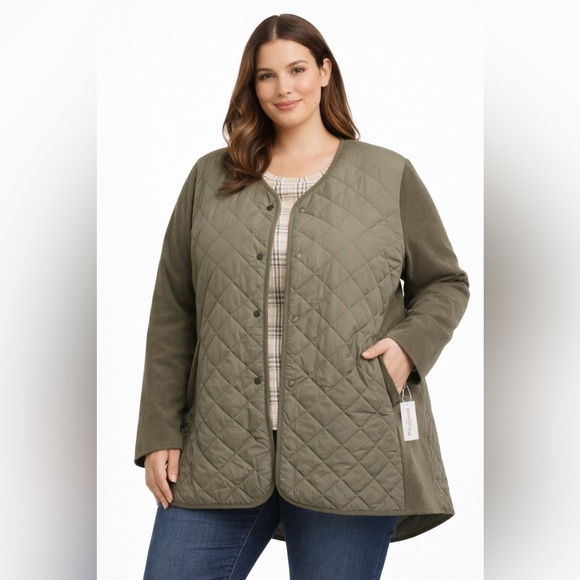 Philosophy Jackets & Blazers - Philosophy Quilted Jacket Olive Green Plus Size 3X NWT